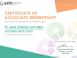 M.B.A. Consulting Indonesia became the member of AFPI association